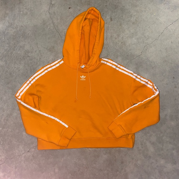 adidas cropped hoodie orange